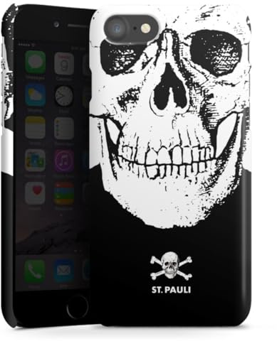 Premium Case kompatibel mit Apple iPhone SE (2020) Smartphone Handyhülle Schutzhülle glänzend FC St. Pauli Offizielles Lizenzprodukt Totenkopf