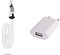 Cable Noodle 1m Chargeur + Prise Secteur pour WIKO Y81 Smartphone Micro USB Murale Pack Universel Android (Blanc)