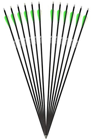 Drake Archery 12 Stück Komplettpfeile Fire Carbon-Hybrid Pfeile für Bogenschießen Bogen Jagdpfeile Erwachsene Carbonpfeile für Recurvebogen (32 Zoll)