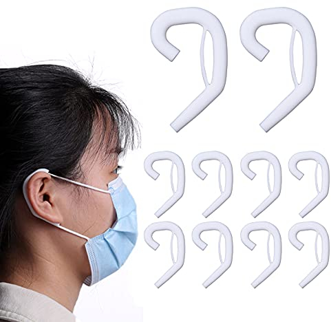 2021 Upgrade Silikon Protektoren Haken für Maskenhalterung mit Polsterband Ohrbügel Ohrbügel Wiederverwendbare Anti-Rutsch Ohrgriffe für Erwachsene und Kinder Universal (5 Paar)
