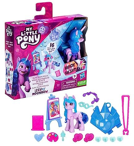 My Little Pony – Entdecke Dein Ponyfunkeln Schönheitsfleck-Magie Izzy Moonbow, 7,5 cm großes Hoof to Heart Pony, ab 5