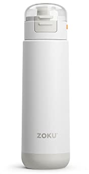 Zoku Edelstahl-Wasserflasche, 500 ml, doppelwandig, Weiß
