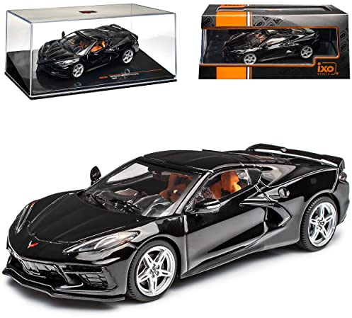 IXO Chevrolet Chevy Corvette C8 Singray Coupe Schwarz Ab 2020 1/43 Modell Auto mit individiuellem Wunschkennzeichen
