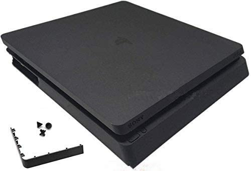 JMXLDS New Replacement Top & Bottom Cover Full Housing Shell Case Cover for PS4 Slim Console Black