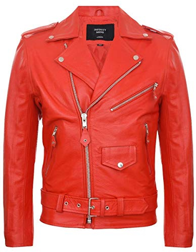 TruClothing.com Mens Cow Hide Original Cross Zip Brando Biker Motorcycle Real Leather Jacket