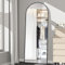 NEUWEABY Miroir Pleine Longueur Arqué de 162 x 53 cm avec Support Grand Miroir Mural Noir à Suspendre ou Appuyer Contre Un Mur pour Chambre à Coucher, Entrée, Salon