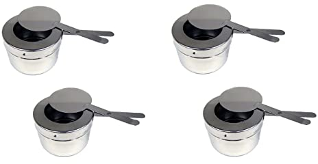 Lot de 4 récipients à pâte combustible avec couvercle pour chauffe-plats Chafing Dish