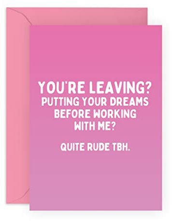 Central 23 Abschiedskarten für Frauen – You're Leaving – Abschiedskarte für Männer – Abschiedsgeschenke für Freunde & Kollegen – Neue Job-Karte für Sie – kommt mit lustigen Aufklebern – recycelbar