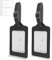 Kofferanhänger mit Adressschild, 2 Pack, Schwarz, elegantes Kunstleder Schild, für Flugreise, Kreuzfahrt, Namensschild Koffer Anhänger, Luggage Bag Tag ID Card, Adressanhänger Reise Aufhänger Tasche
