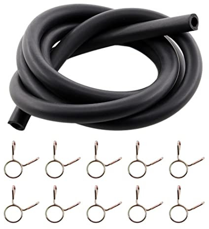 MCHNIC Benzinschlauch 1 Meter Ø 6 mm Kraftstoffschlauch mit Schlauchschellen für Roller Motorrad Jetski Rasenmäher Motorsägen Kettensäge