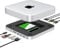 GEWOKLIY Mac Mini Dock, USB C Dockingstation mit Dual SSD Gehäuse, passend für 2,5 Zoll SATA HDD, NVMe M.2 SSD, Mac Mini Hub mit 4K HDMI & DisplayPort, USB A/C Port, TF/SD Kartenleser – für Mac Mini