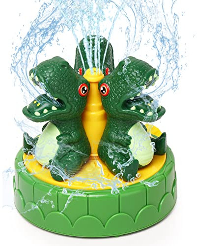 wgde toy Outdoor Water Spray Sprinkler for Kids and Toddlers, Dinosaurs Summer Outside Toys Backyard Games, Attaches to Garden Hose Splashing Fun Toys for 3 4 5 6 7 8 9 10 11 Year Old Boys Girls Gift