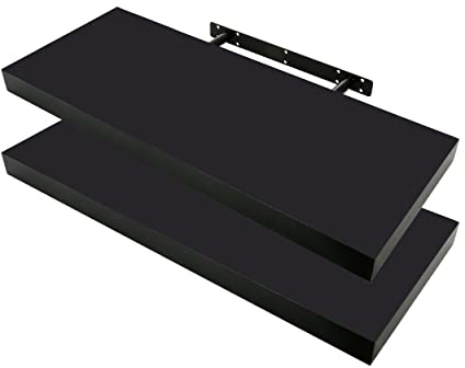 Etrexonline Estante de Pared 120x25x4cm Color Wengue, Balda Flotante Pared de Madera Fijación Invisible, Estantes de Almacenamiento Decorativos, Ideal para Salón, Habitación, Pasillo, etc..(2pz)