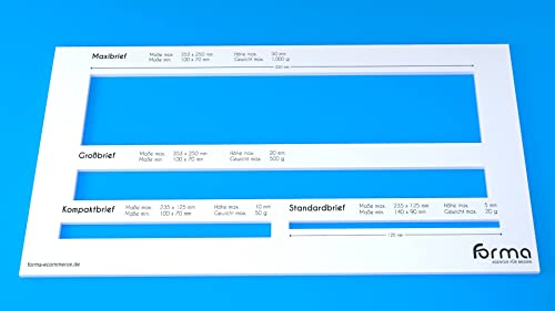 Post Porto Schablone Postschablone (Aluminium) Formatschablone Briefschablone Portoschablone für Deutsche Post Brief Warenpost nicht biegsam
