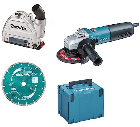 Makita 9565CRJX2 Smerigliatrice angolare 1400W AVT 125/115mm – Velocità fissa + Cuffia aspirazione