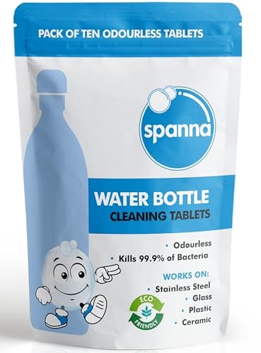 Water Bottle Cleaning Tablets - x10 - Removes Tough Stains and Odors - Steel, Glass, Mugs, all Plastics + Eco Friendly - water bottle cleaner, water bottle cleaning