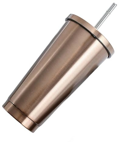 MdybF Stainless Steel Cup 500Ml Stainless Steel Coffee Mug Thermo Mug with Lid Beer Mugs for Tea Cup Thermos Metal Cup Drink Straw Travel Cups-Go-500Ml