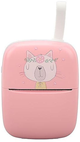 Drucker, Tragbarer Taschen-Thermodrucker mit 7 Rollen Papier, Kabelloser -Smart-Drucker für Fotos, Bilder, Büros, Quittungen, Etiketten, Notizen, QR-, (PINK)