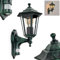 Außenwandleuchte Loria, Wandlampe mit Bewegungsmelder in antikem Look aus Metall/Glas in Schwarz-Grün/Klar, Wandleuchte im Landhaus-Stil, Außenleuchte für Terrasse, E27, ohne Leuchtmittel, IP44