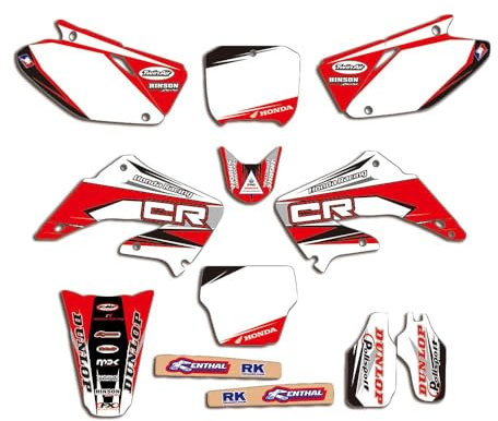 ENARUI Grafiche Adesivi per Honda CR125 CR250 CR 125 250 2002-2012 e Numero Personalizzato Gratuito