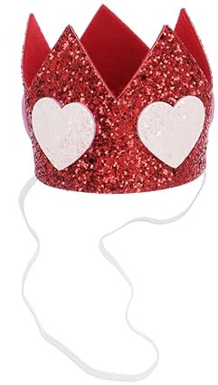 Housoutil Kinder Party Kopfbedeckung 3d Krone Stirnband Mit Herz Elastisch Für Kinder Rot