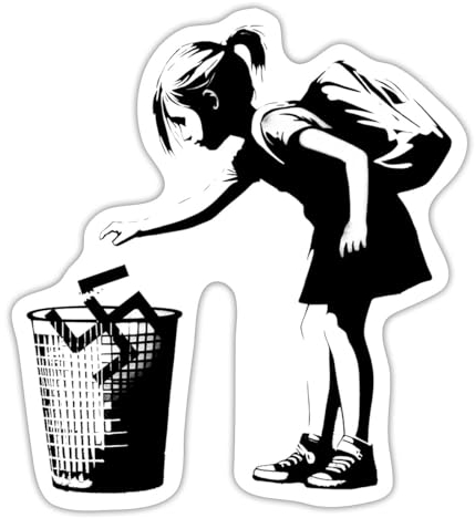 Spreadshirt FCK NZS Ab In Den Eimer Banksy Art Sticker Aufkleber, 10 x 10 cm, Mattweiß