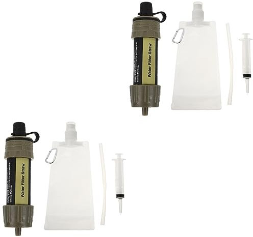 Sosoport 2pièces Filtre à Eau Portable Mini Purificateur Pour Camping Et Activités De Plein Air Élimine Impuretés Et Sédiments Design Léger Et Pratique