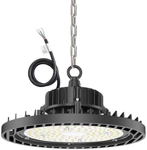 LANGY LED UFO Industriebeleuchtung, 150W 22000LM LED Hallenstrahler mit Treiber, IP65 Wasserdicht und 50CM Länge, 65000K Hallenbeleuchtung LED für Baustelle, Lager, Fabrik, Innen und Außenbeleuchtung