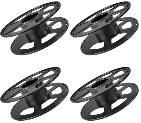 4 Stück Kabeltrommel Leer Set, Durchmesser 200mm Kabelrolle, Plastik Verlängerungskabel Trommel, für Anschluss von Filament, Campingkabel, Weihnachtsbeleuchtung