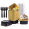 AHPYEUHK Mini Loaf Cases with Lids - Aluminum Foil Baking Cups, Reusable Small Cake Tins for Bread, Muffins, Dessert (Square, 150ML-black)