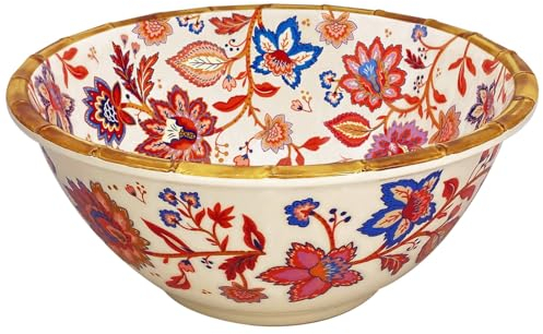 Les Jardins de la Comtesse - Saladier profond en mélamine fleuris Ø 25 cm - Collection Jaipur