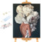Wisebom Kits de Peinture par Numéros, 40x50cm Fille et Fleurs Peinture à l’huile par Numéros sans Cadre, DIY Peinture Acryliques sur Toile avec Pinceaux et Pigments pour Adultes Débutants