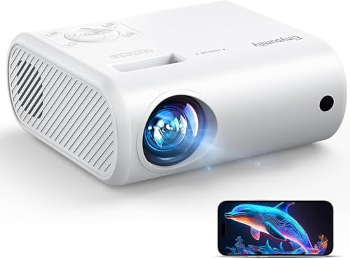 Mini Projecteur Portable 4K Videoprojecteur – 20000 Lux pour Smartphone, Prend en Charge la Mise en Miroir d'écran Filaire, Compatible avec TV Stick/Windows/iOS/Android/HDMI/USB (20 * 15 * 10cm)