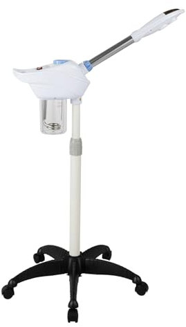 Vapozone Estética Profesional Vapozone Vapozone Vapor Facial Vapor Cara Con Ruedas,Boquilla 360°,Ajustable en Altura,Adecuado para Salón de Belleza, Hogar, Salón(blanco)