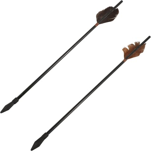 SUPVOX 2 Pack Wooden Tossing Arrows with Soft Rubber Tips - Handmade Pitch-pot Game for Kids and Teens - Safe Backyard Toy for Hand-Eye Coordination and Family Fun - 42cm