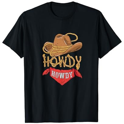Howdy Cowboy Rotes Halstuch Afroamerikaner Western Country T-Shirt