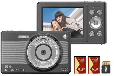 Andoer 1080P - Cámara digital 56 MP, pantalla IPS 2,88