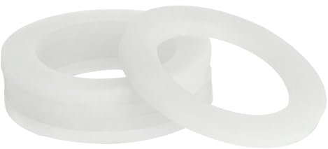 QUARKZMAN 10Stk Flache Unterlegscheibe Silikon Dichtungsringe 46.5mm AD 32mm ID 3mm Dicke Klar für Wasserhahn Rohr Wasserschlauch Isolierung Schrauben, Weiß