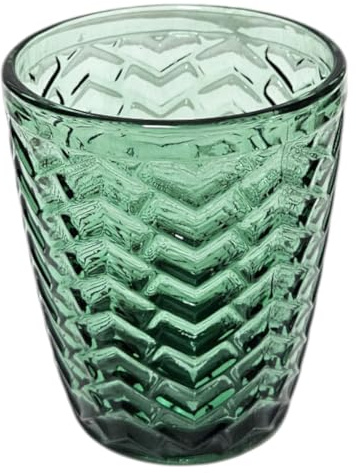 Vasos de agua, bebidas y zumos Spica | Diseño elegante | Vidrio sin plomo | Set de 6 unidades | Capacidad 290ml | Perfectos para el Hogar, Restaurante y Fiestas | Aptos para el lavavajillas (Verde)