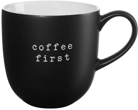 Home4You Kaffeetasse - Schwarz - New Bone China - 350 ml