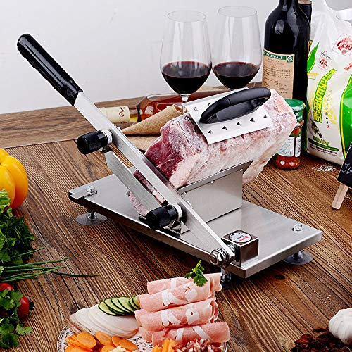 YCNLYSSR Stainless Steel Manual Frozen Meat Slicer, Meat Cheese Food Slicer Vegetable Sheet Slicing Machine,Meat Beef Mutton Roll