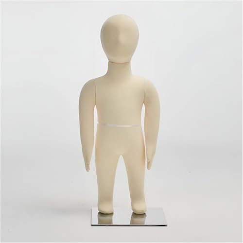 Kinder-Schaufensterpuppe für Kinder, flexibler Schaumstoff, Ganzkörper-Kleiderform, Unisex-Schaufensterpuppe mit abnehmbarem Kopf,2Yearold