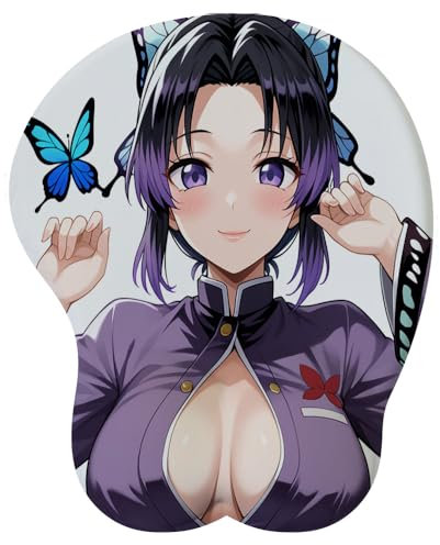 3D Anime Waifu Otaku Fille avec Repose-Poignet - Tapis de Souris en Silicone - Tapis de Souris Ergonomique - Tapis de Bureau en Gel - Tapis de Souris de Jeu