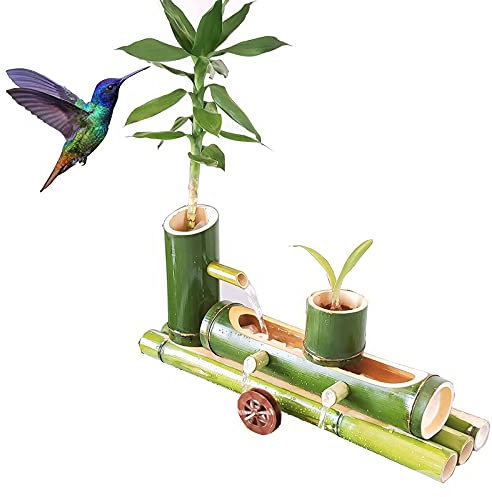 ASerZenith Water Features for the Garden Bird Bath Water Pump Bamboo Fountain Is Good for Health, Cool in Summer and Warm in Winter It Is a for Friends,70cm/27.5in (35cm/13.7in)