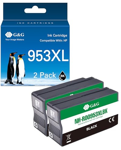 G&G Druckerpatronen Kompatibel für HP 953 953XL(2 Schwarz)