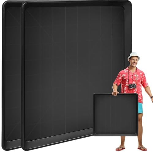 YEXEXINM 2 Pcs Ölauffangwanne, 58x55cm Universal Auffangwanne Große Ölauffangbehälter für Auto, Ölwanne aus Kunststoff Auffanghilfe für Ölwechsel Schwarz Mehrzweckwanne für Innen und Außen