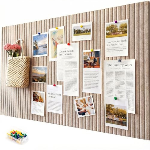 Große faltbare Filz-Pinnwand selbstklebend, 60x40 cm, 0,9 cm Dicke, Vielseitig als Vision Board, Memo Board & Fotowand nutzbar, Wandschutz & Wanddeko für Küche, Kinderzimmer & Büro,Camel