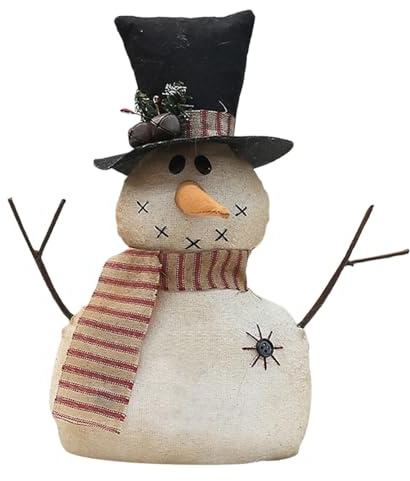 Generisch Weihnachtsdeko Schneemann Figuren,Weihnachten Schneemann Figuren Tischdeko PP-Baumwolle Weihnachten Deko Figur für Weihnachtsdeko Innen Kamin Büro Zimmer (Weiß)
