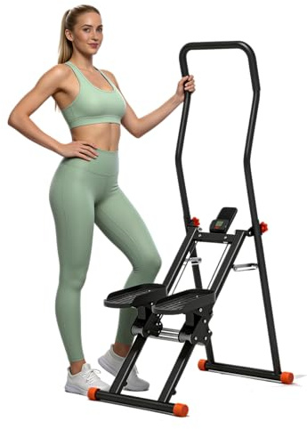 Dianshao Stepper Escaladora para Casa, Máquina de Escalera Plegable con 3 Niveles de Resistencia, Soporta 110 kg, Entrenamiento de Cuerpo Completo con Pantalla LCD, Fitness Silencioso