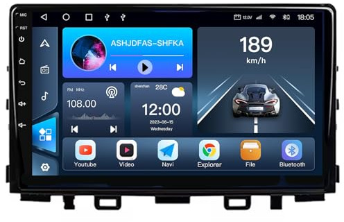 Android 15 Radio para Kia Rio YB KX Cross Stonic 2017-2022 con Wireless Carplay y Android Auto, Pantalla Táctil Incell 9 Pulgadas con GPS WiFi Bluetooth FM RDS Cámara Trasera(8-Core(4G+64G))